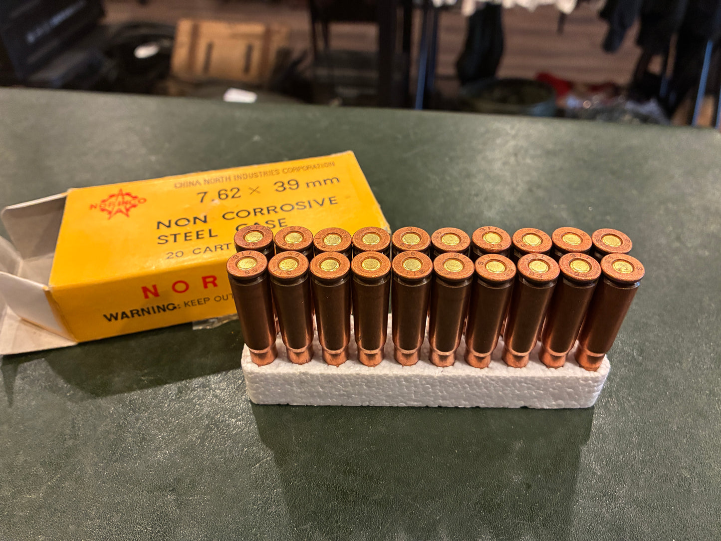 Vintage NORINCO 7.62×39mm Yellow Box Ammunition Display Set – Factory 31, 1993 Production