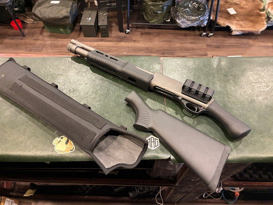 Churchill 612 Torso Pump Action Shotgun – 12 Gauge – 15″ Barrel – Black Synthetic – Includes Pistol Grip, Full Stock & Carry Case