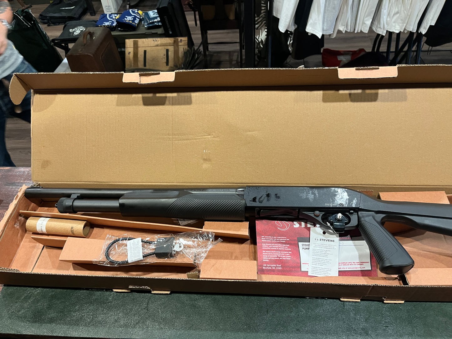 Stevens 320 Pump Action Shotgun – 12 Gauge, 18.5" Barrel, Black Synthetic – Unfired, With Box