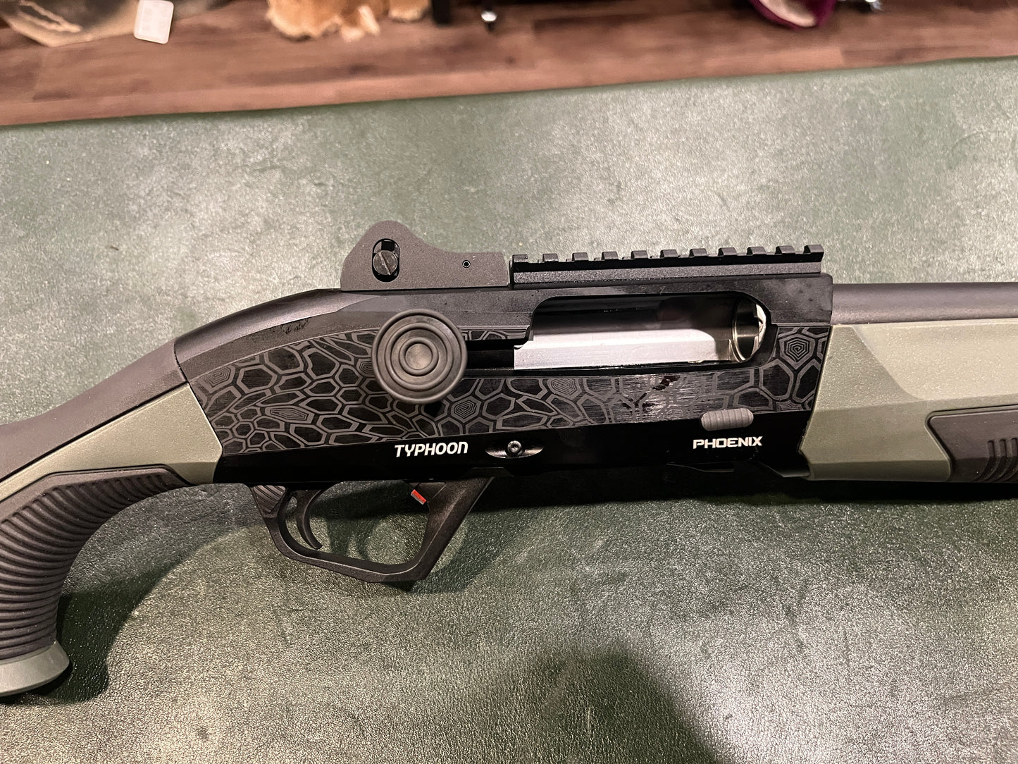 Typhoon Phoenix 12GA Semi-Auto Shotgun – Green/Black (18.5", 3" Chamber)