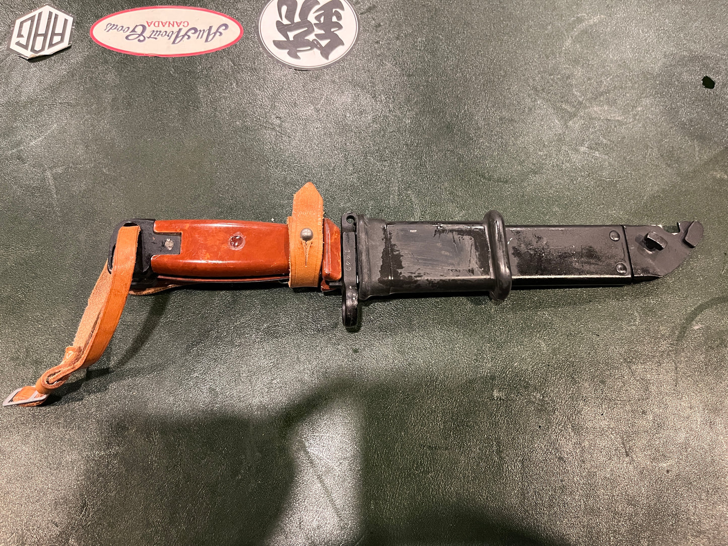 Cold War Era AK-47/AKM Bayonet with Scabbard and Leather Frog