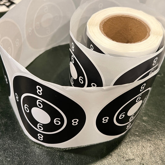 Cibles de tir adhésives Bullseye – Rouleau de 200
