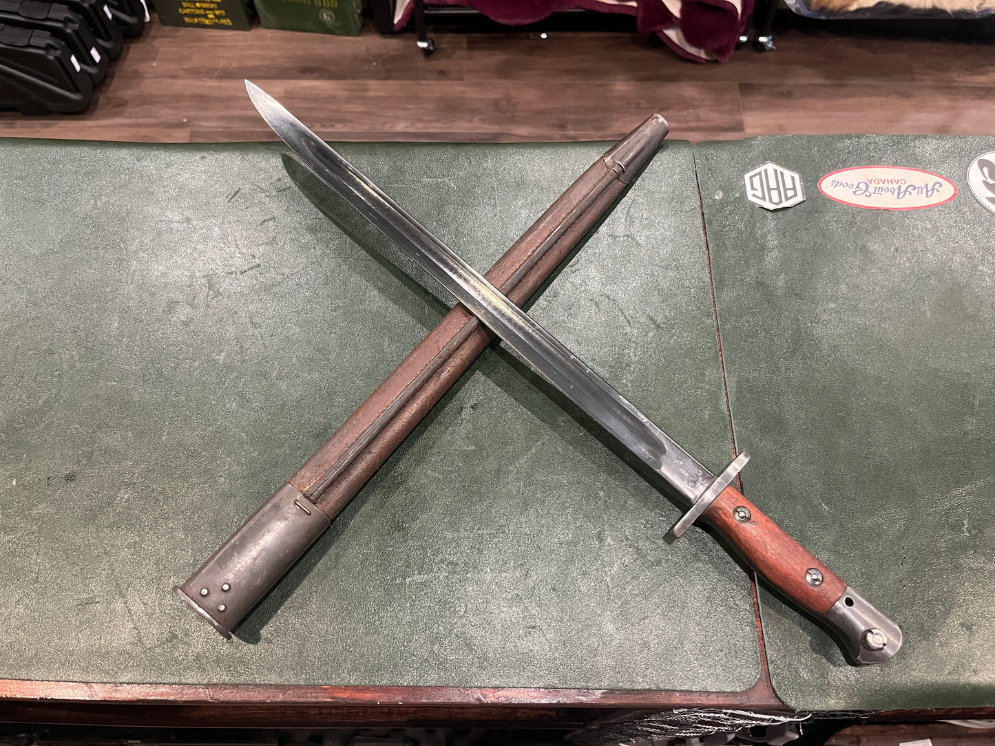 WWII Australian 1907 Pattern Bayonet | Fits .303 Caliber Lee-Enfield No.1 Mk III (SMLE) Rifles | 1943 Dated with Scabbard