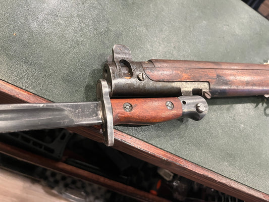 WWII Australian 1907 Pattern Bayonet | Fits .303 Caliber Lee-Enfield No.1 Mk III (SMLE) Rifles | 1943 Dated with Scabbard