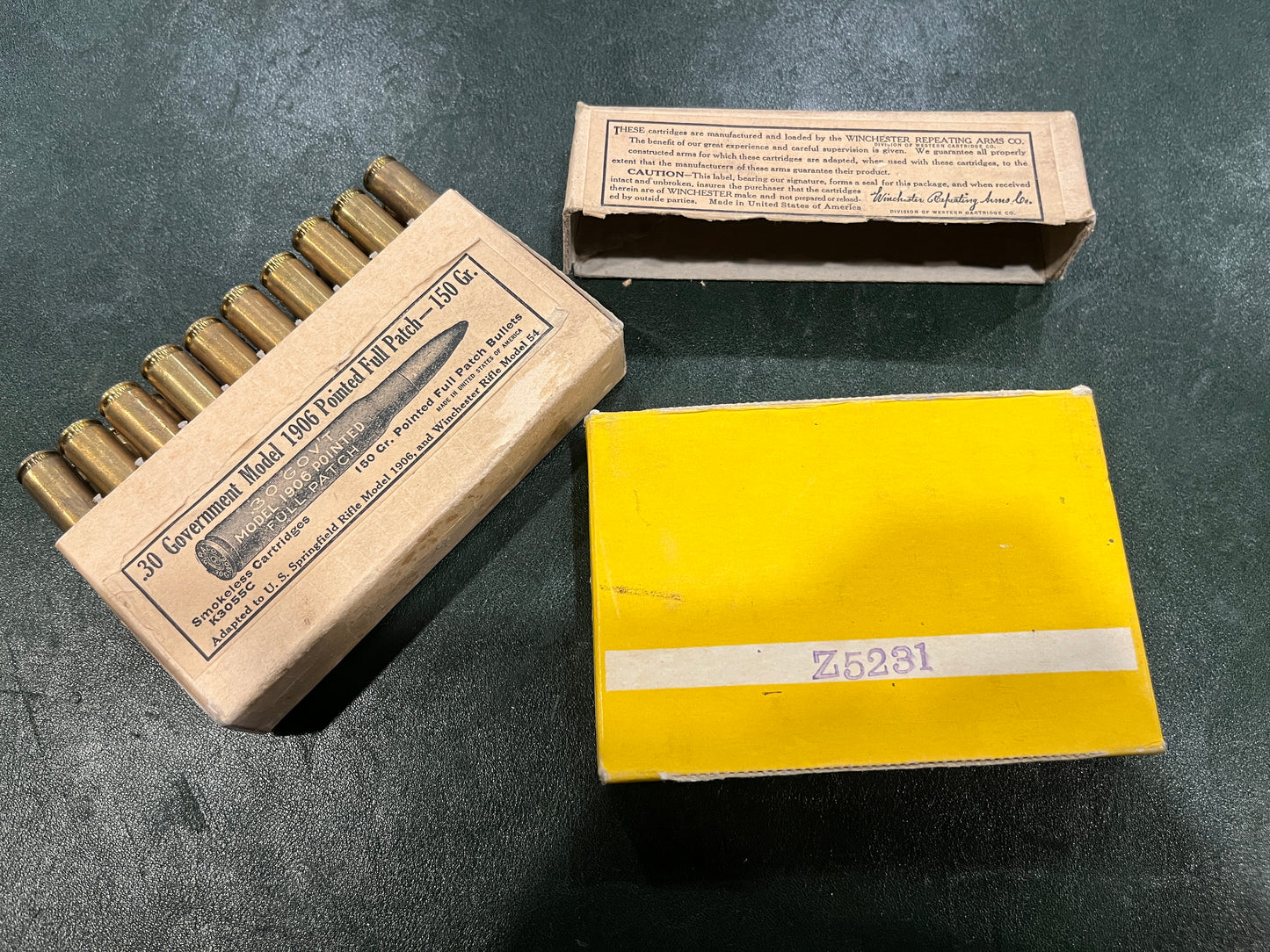 30-06 & 7.62mm (.30) Vintage Ammunition Lot – Two Full 20-Round Boxes – Winchester .30 Gov’t Model 1906 & Kynoch 7.62mm (.30") Ball 150 gr
