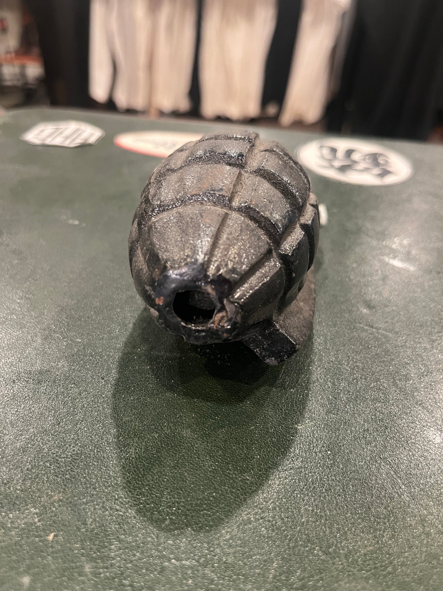 U.S. Military-Style Practice Grenade — Inert Cast Steel, Black Painted, Marked “KOREA”