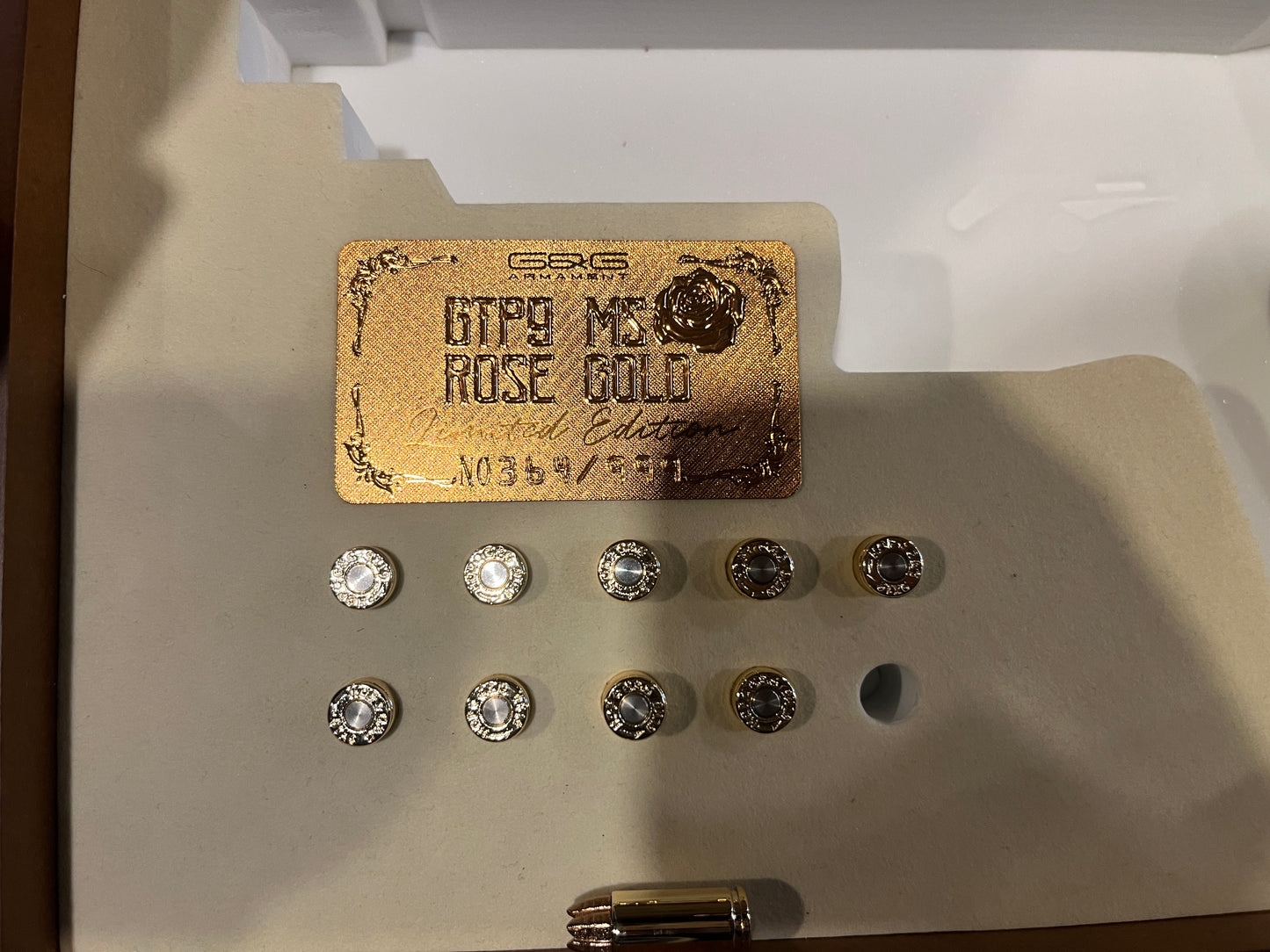 G&G GTP9 MS Rose Gold Limited Edition Airsoft Pistol (No.364/999) – Luxury Collector’s Display Set