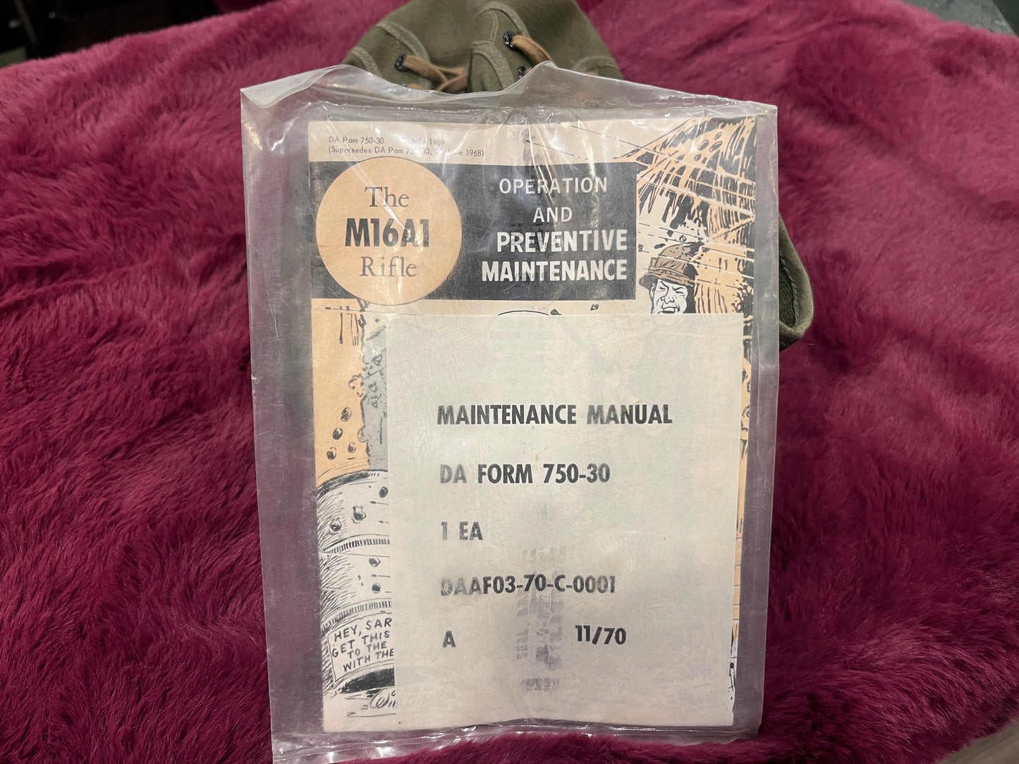 WWII-Era Military Canvas Running Shoes (Size 5) with U.S. Army M16A1 Rifle Maintenance Manual