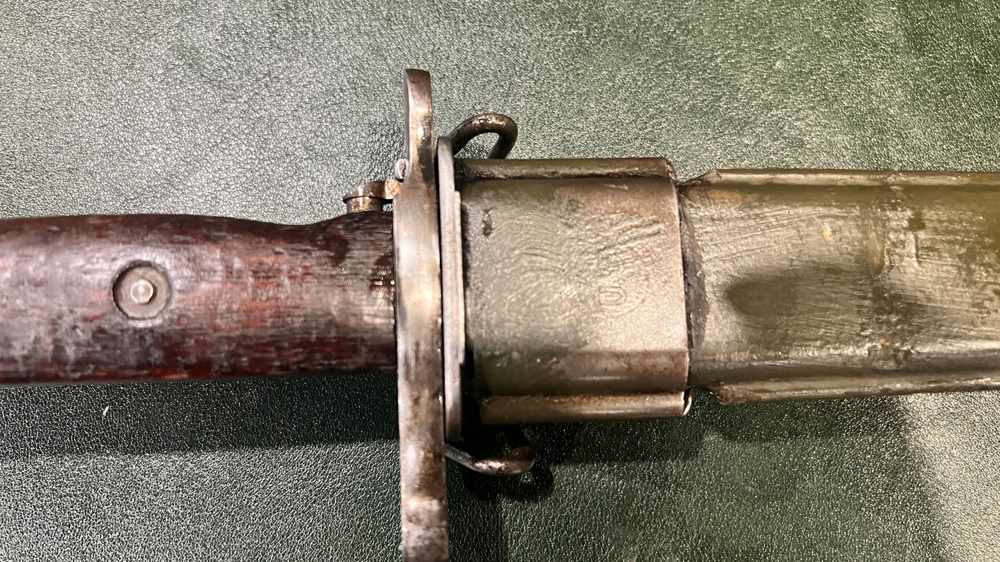 美国 M1905 刺刀 - 斯普林菲尔德兵工厂 SA 1912,带刀鞘 - 适用于 M1 加兰德 / M1903 / M1903A3 步枪