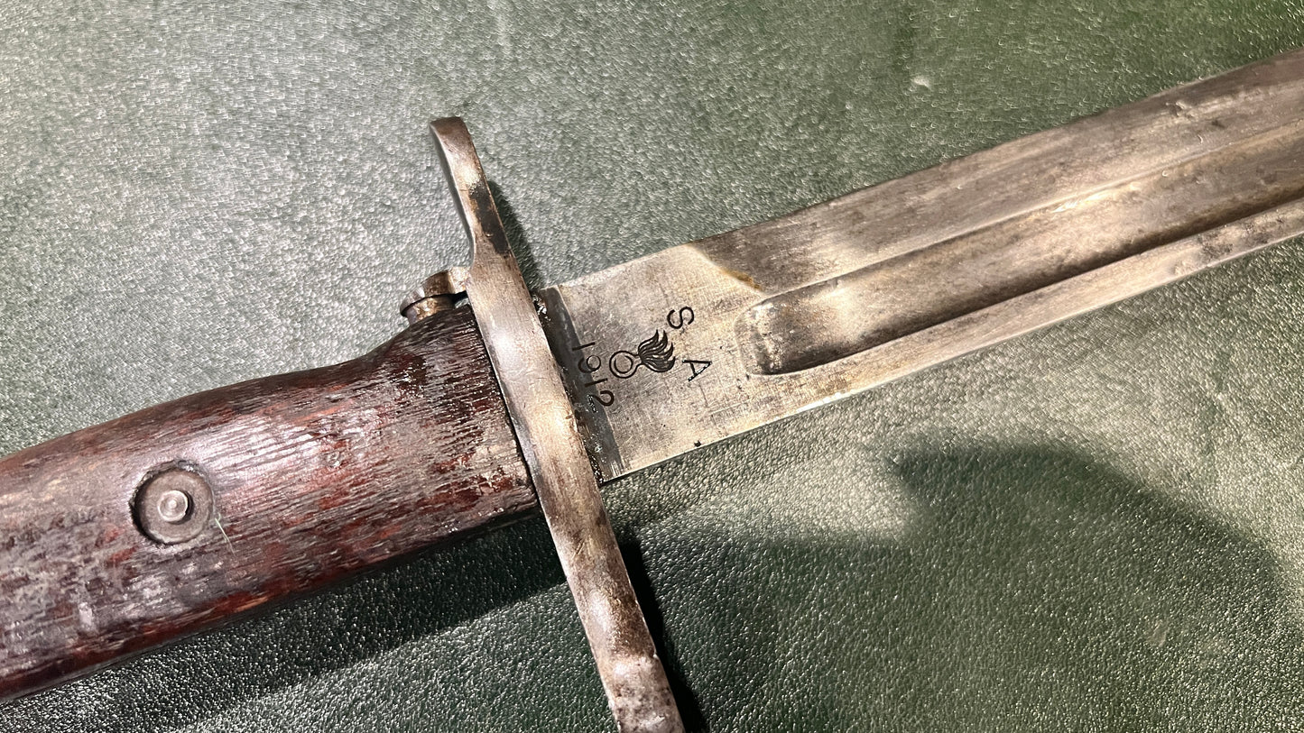 美国 M1905 刺刀 - 斯普林菲尔德兵工厂 SA 1912,带刀鞘 - 适用于 M1 加兰德 / M1903 / M1903A3 步枪
