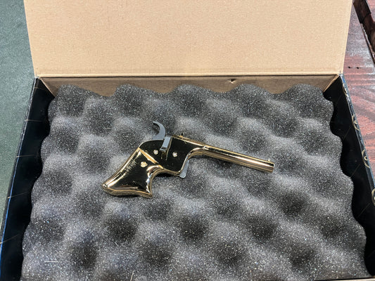 Pedersoli Derringer Rider Gold Finish 4.5mm Percussion Pistol – #11 Cap