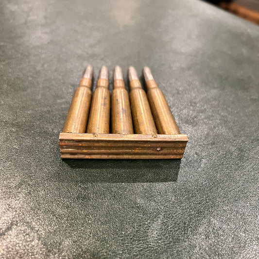 7×57mm Mauser – 1937 Mexican Military Production, 5 Rounds with Original Clip