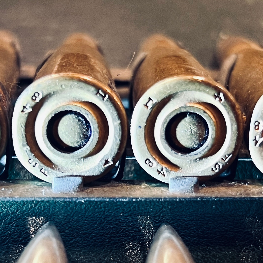 French Military 8mm Lebel Ammunition (Hotchkiss Metal Feed Strip) — 24 Rounds per Strip (Price per Strip)