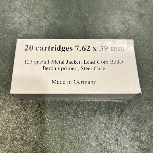 Vintage GERMAN 7.62X39MM (20rd Box, headstamp 105/83)