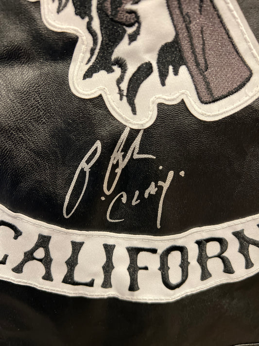 RON PEARLMAN SIGNED "SONS OF ANARCHY" PU VEST