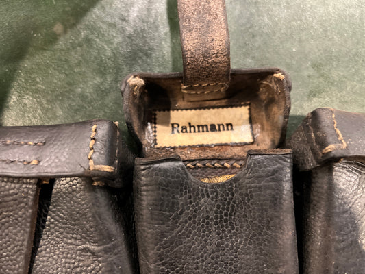 Original 1938 German Kar98k Triple Ammo Pouch (Wehrmacht Issue / With Soldier Name Tag)
