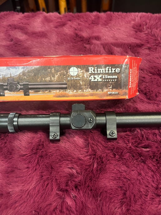 Lunette de visée Tasco Rimfire 4x15 mm avec réticule 30/30 – Boîte d'origine
