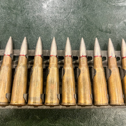 French 8×50R Lebel linked belt — Cartoucherie de Paris “C P 39 / C P 40” — 24 rounds(Price per Strip)