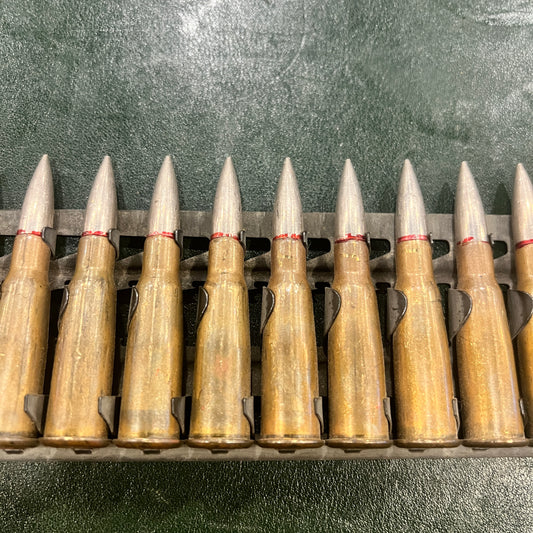 French 8×50R Lebel linked belt — Cartoucherie de Paris “C P 39 / C P 40” — 24 rounds(Price per Strip)