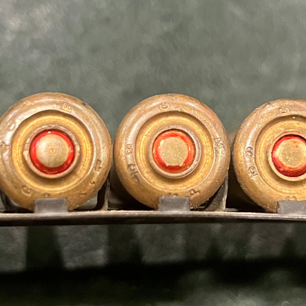 French 8×50R Lebel linked belt — Cartoucherie de Paris “C P 39 / C P 40” — 24 rounds(Price per Strip)