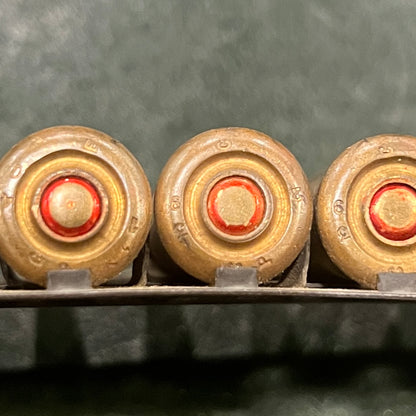 French 8×50R Lebel linked belt — Cartoucherie de Paris “C P 39 / C P 40” — 24 rounds(Price per Strip)