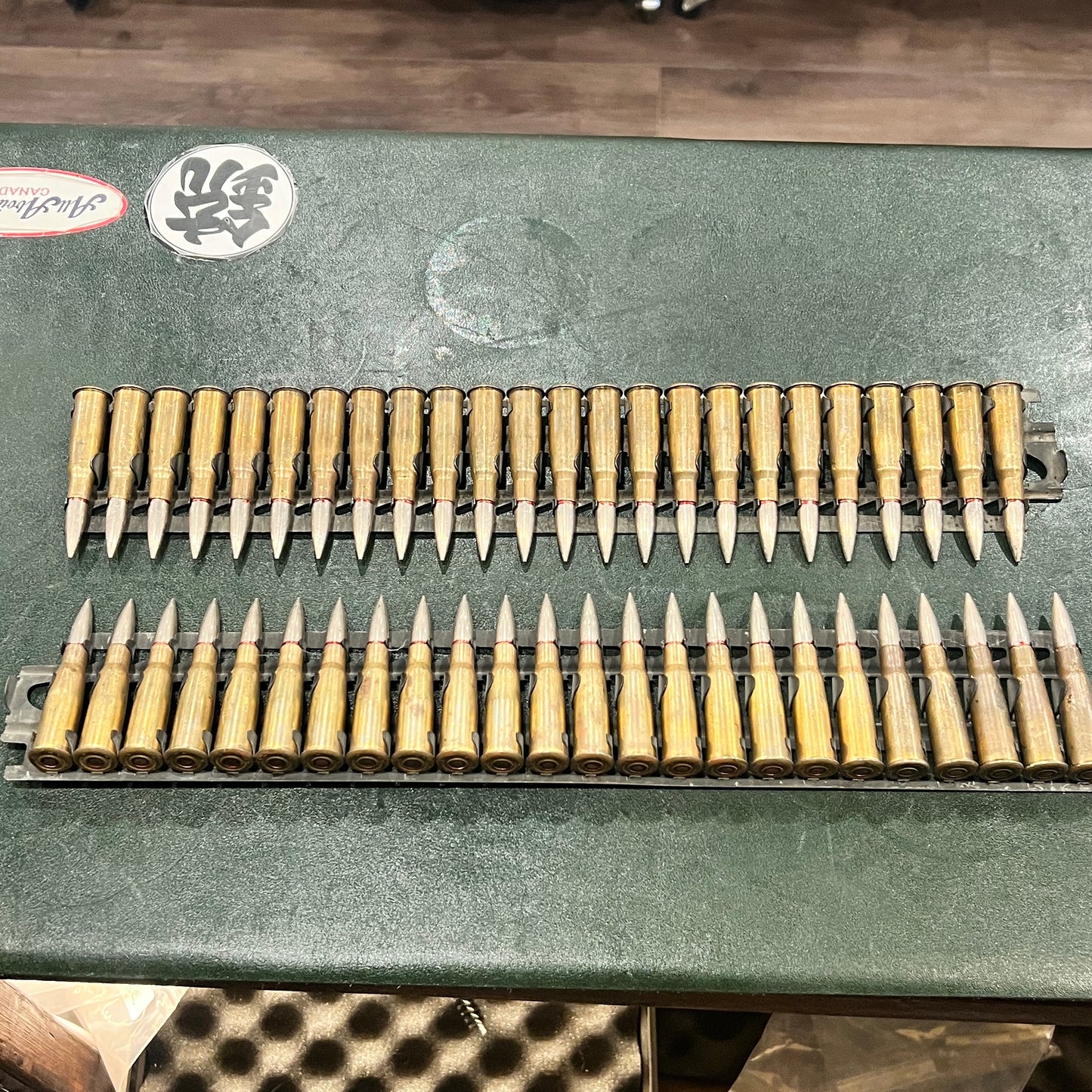 French 8×50R Lebel linked belt — Cartoucherie de Paris “C P 39 / C P 40” — 24 rounds(Price per Strip)