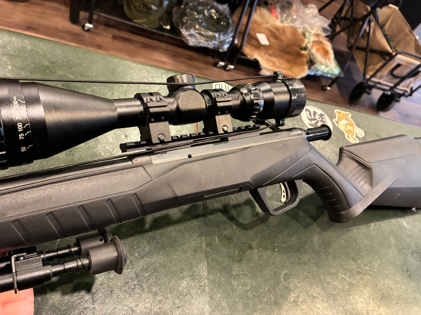 Savage B17 .17 HMR Bolt-Action Rifle Package w/ Tasco 6-18x50 Scope & Bipod