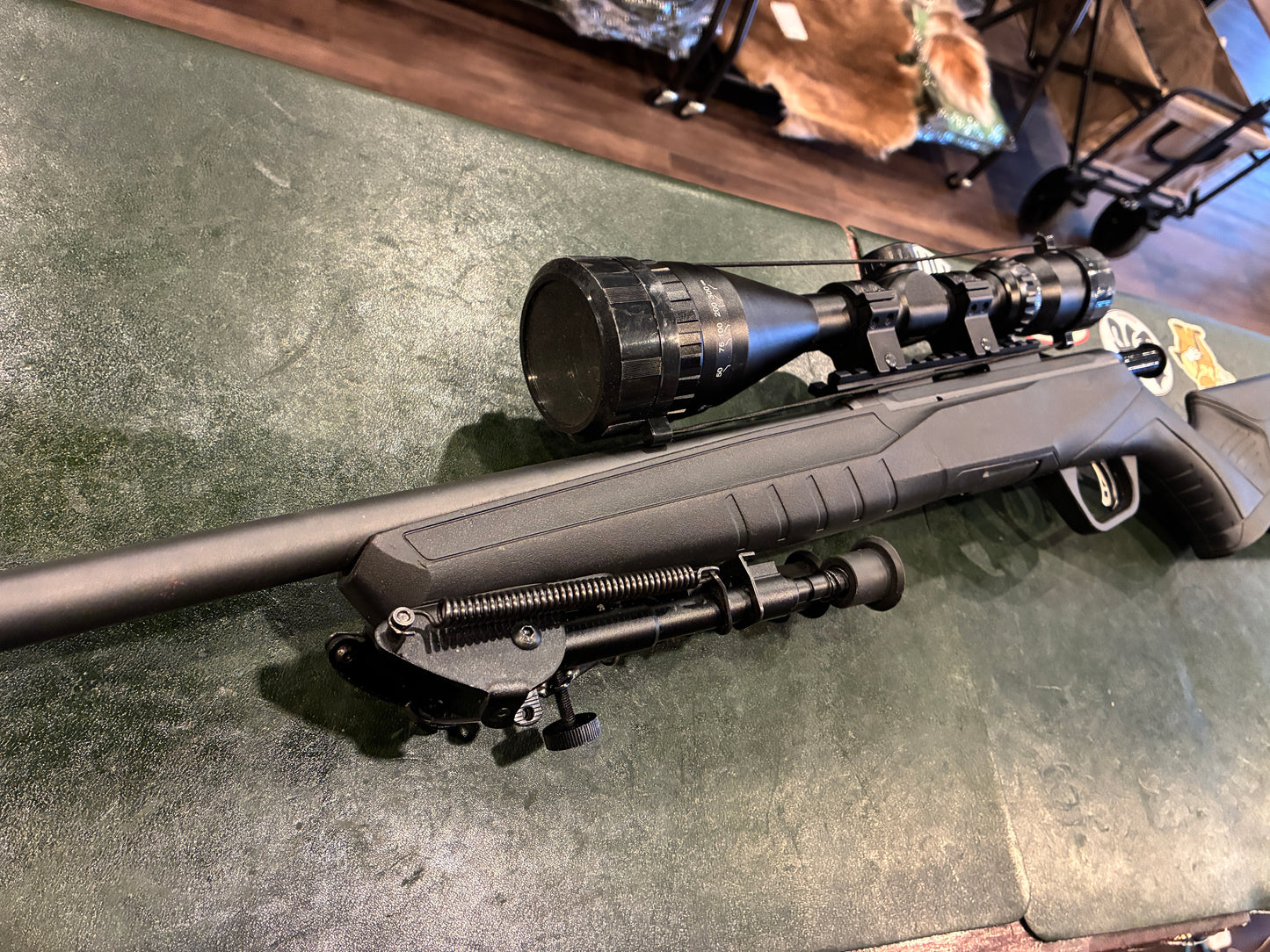Savage B17 .17 HMR Bolt-Action Rifle Package w/ Tasco 6-18x50 Scope & Bipod