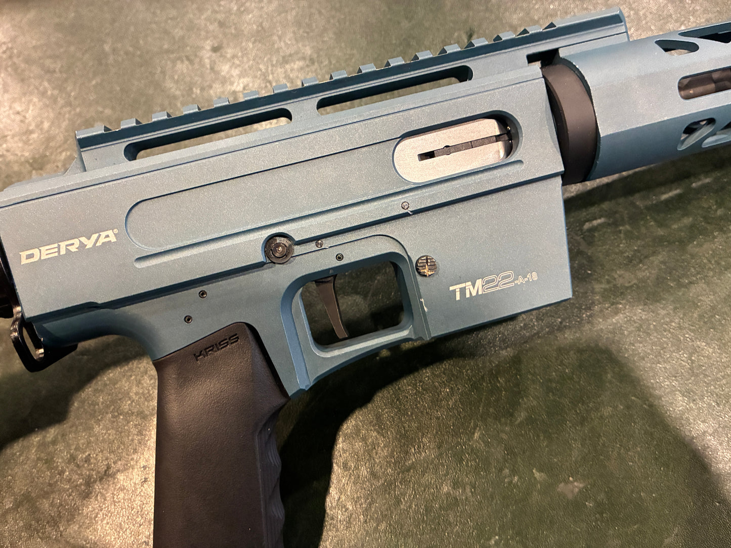 Derya TM22 A-18 Semi-Automatic Rifle – .22 LR – Blue Aluminum Receiver – Magpul Stock – Includes Two Magazines