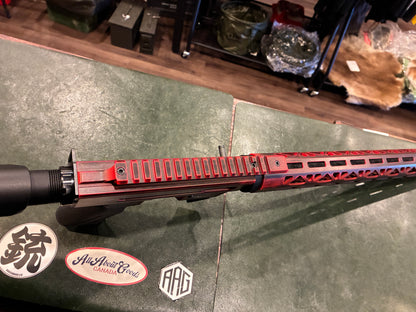 Derya TM22 Semi-Automatic Rifle – .22 LR – Red Battleworn Finish – Muzzle Brake – Includes 3 Magazines