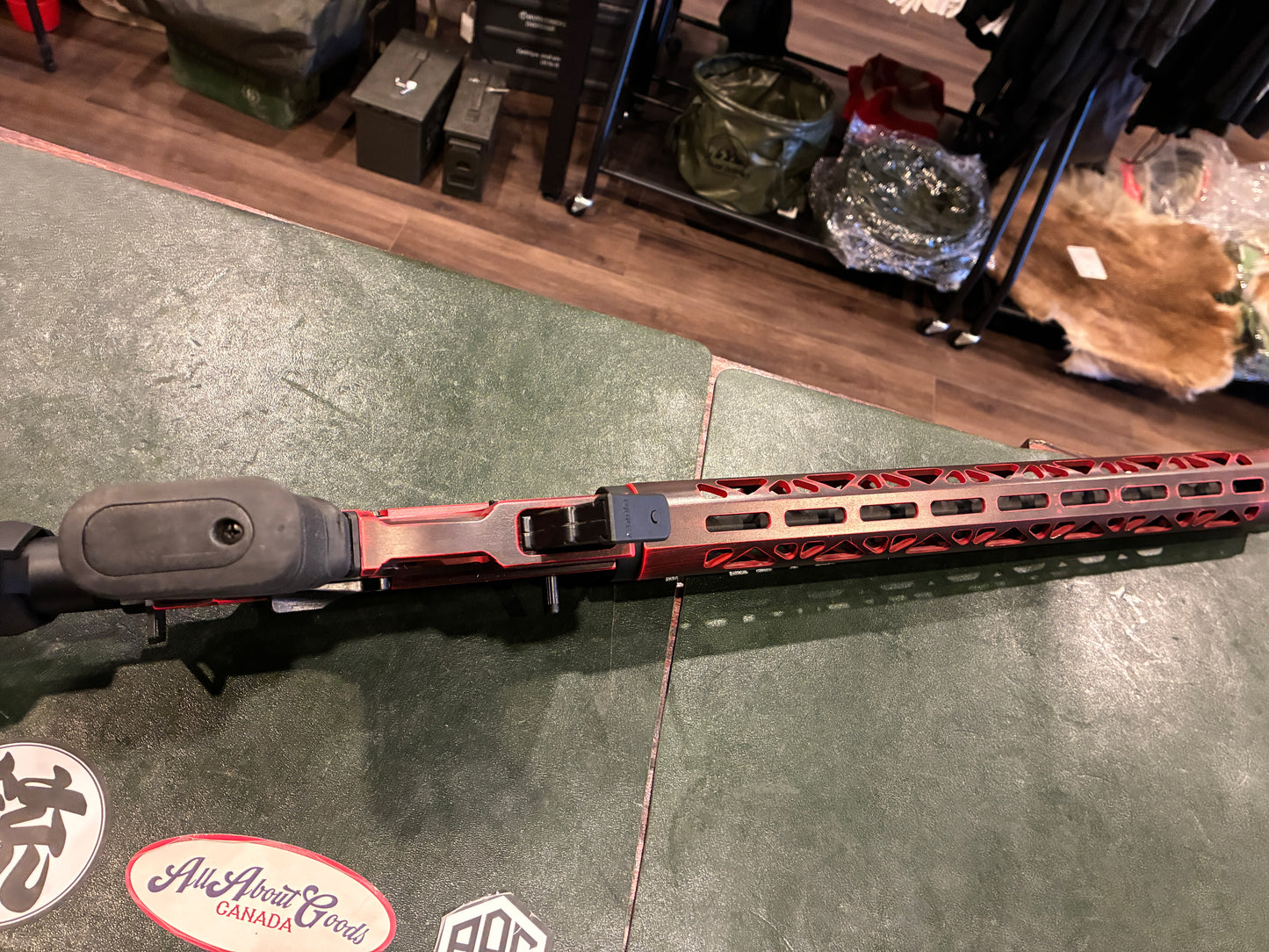 Derya TM22 Semi-Automatic Rifle – .22 LR – Red Battleworn Finish – Muzzle Brake – Includes 3 Magazines