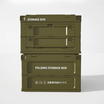 战术折叠储物箱 - 黑色 &amp; OD 绿色 - 60升容量