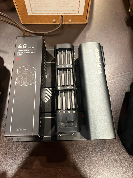PIPIPOLO 46件套精密螺丝刀套装 - 紧凑型磁性批头套件，适用于电子产品和维修