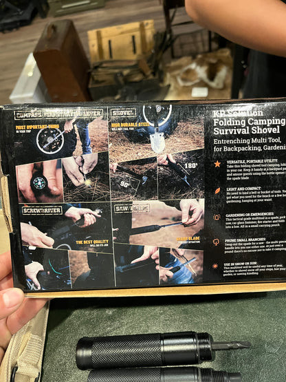 KP Solution Folding Camping Survival Shovel – 10-in-1 Multi-Tool Kit