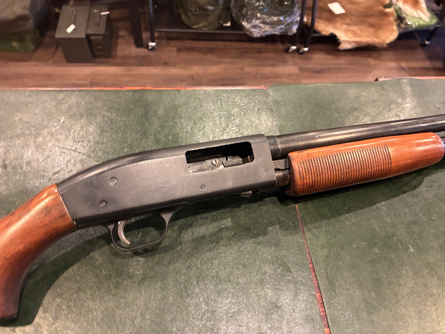Lakefield Mossberg 500AB Pump Shotgun – Made in Canada – 12 Gauge – Walnut Stock – Short 13" Length of Pull