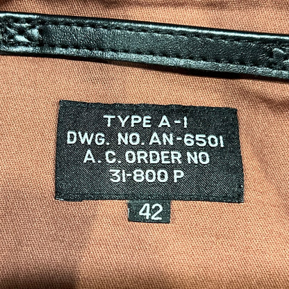 Veste de vol vintage en cuir type A-1, fabriquée aux États-Unis – Taille 42 – Probablement en cuir de cheval