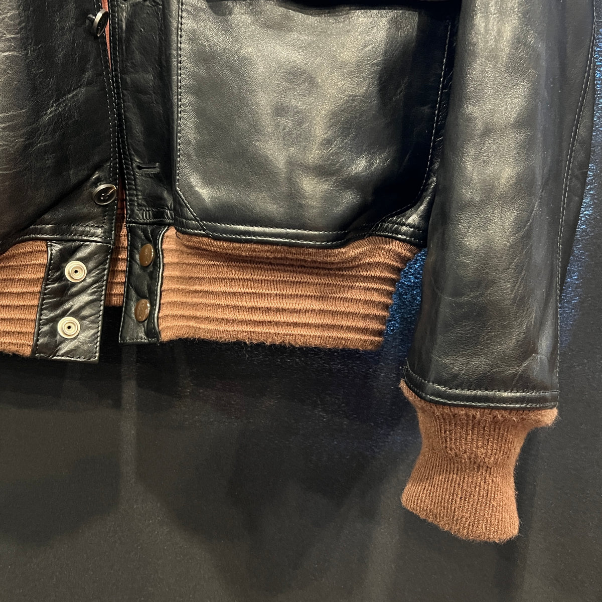 Veste de vol vintage en cuir type A-1, fabriquée aux États-Unis – Taille 42 – Probablement en cuir de cheval