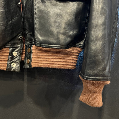 Veste de vol vintage en cuir type A-1, fabriquée aux États-Unis – Taille 42 – Probablement en cuir de cheval
