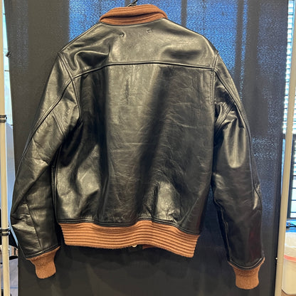 Veste de vol vintage en cuir type A-1, fabriquée aux États-Unis – Taille 42 – Probablement en cuir de cheval