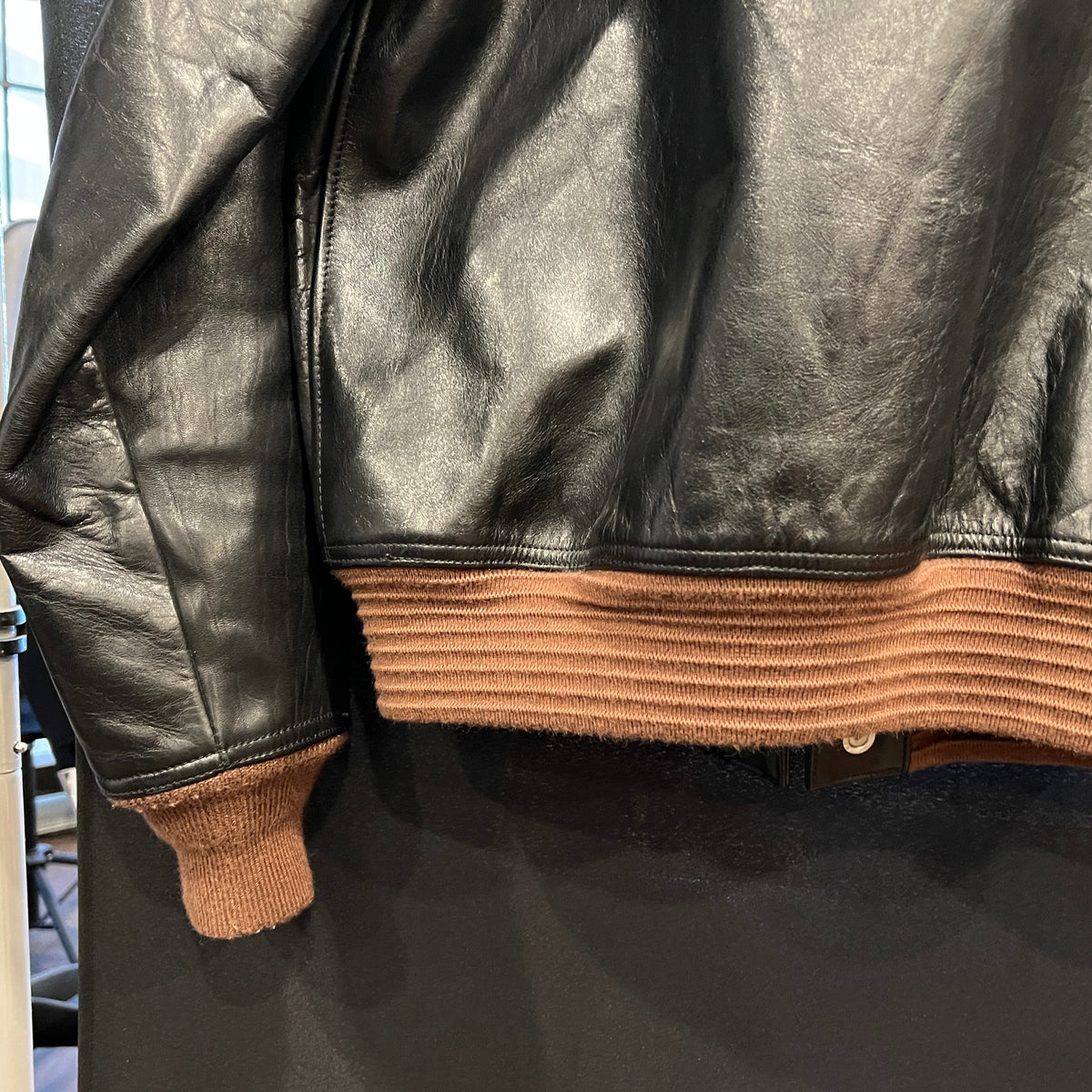 Veste de vol vintage en cuir type A-1, fabriquée aux États-Unis – Taille 42 – Probablement en cuir de cheval