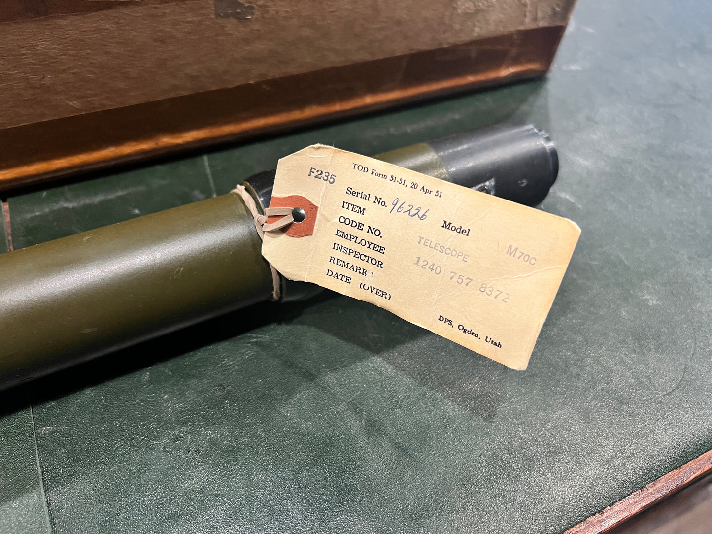 U.S. Military Fire Control Telescope M70C with Original Transport Crate – Cold War Armor Optics