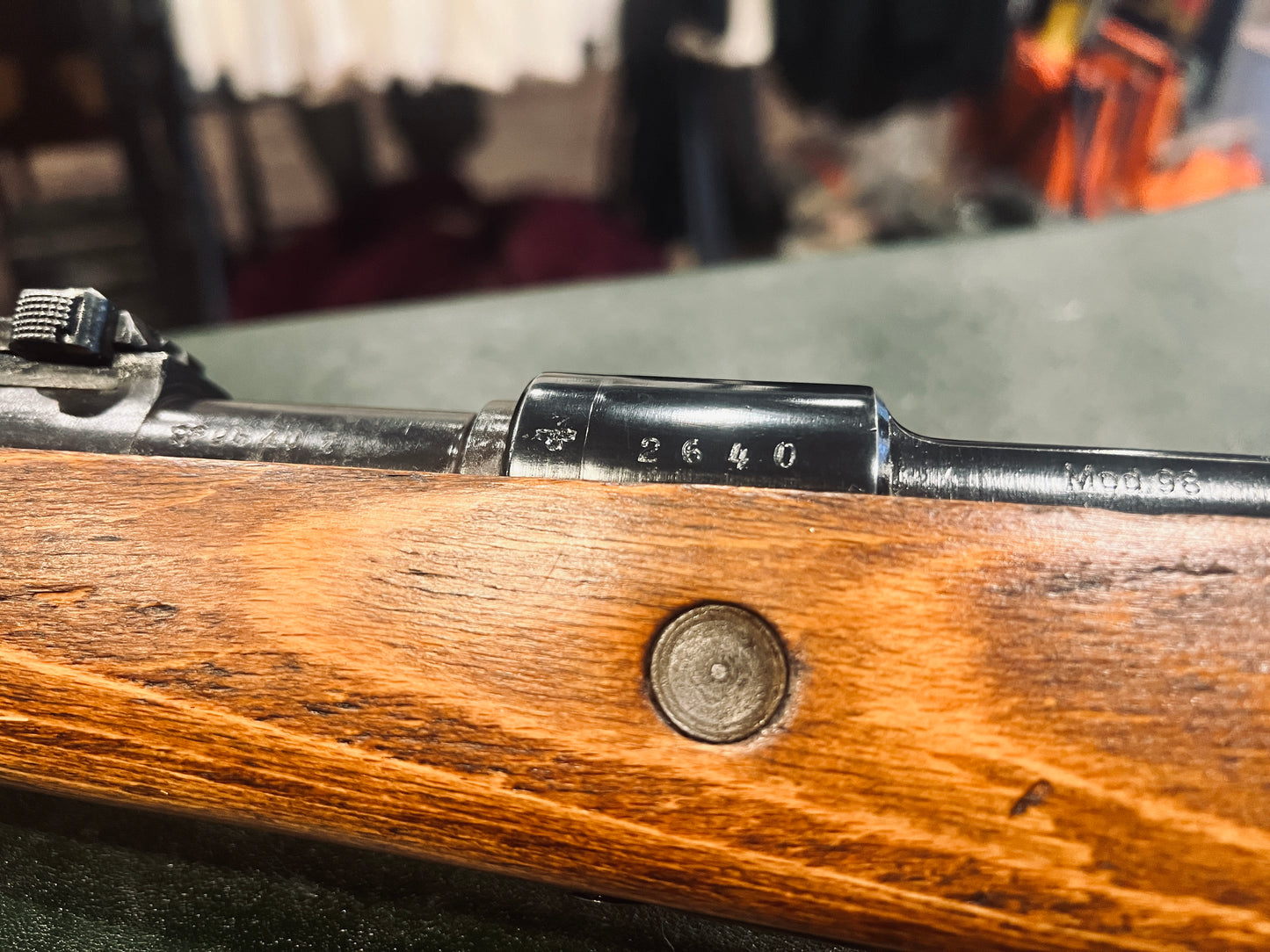 Fusil allemand K98k de la Seconde Guerre mondiale, Gustloff Werke bcd 1944, exemplaire de fin de guerre conforme