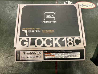 Glock 18C GBB Airsoft Pistol – Full Auto – Complete Set with Red Dot, 4 Extended Mags & Accessories