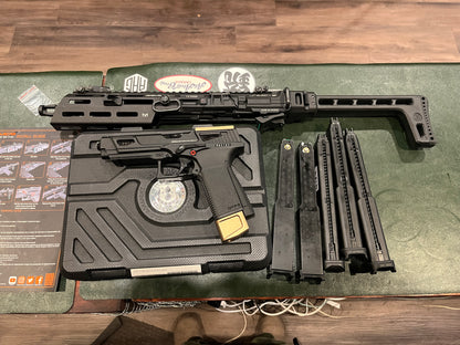 G&G GTP9 Airsoft Pistol Set with SMC-9 Carbine Kit & 5 Mags – Complete Tactical Bundle