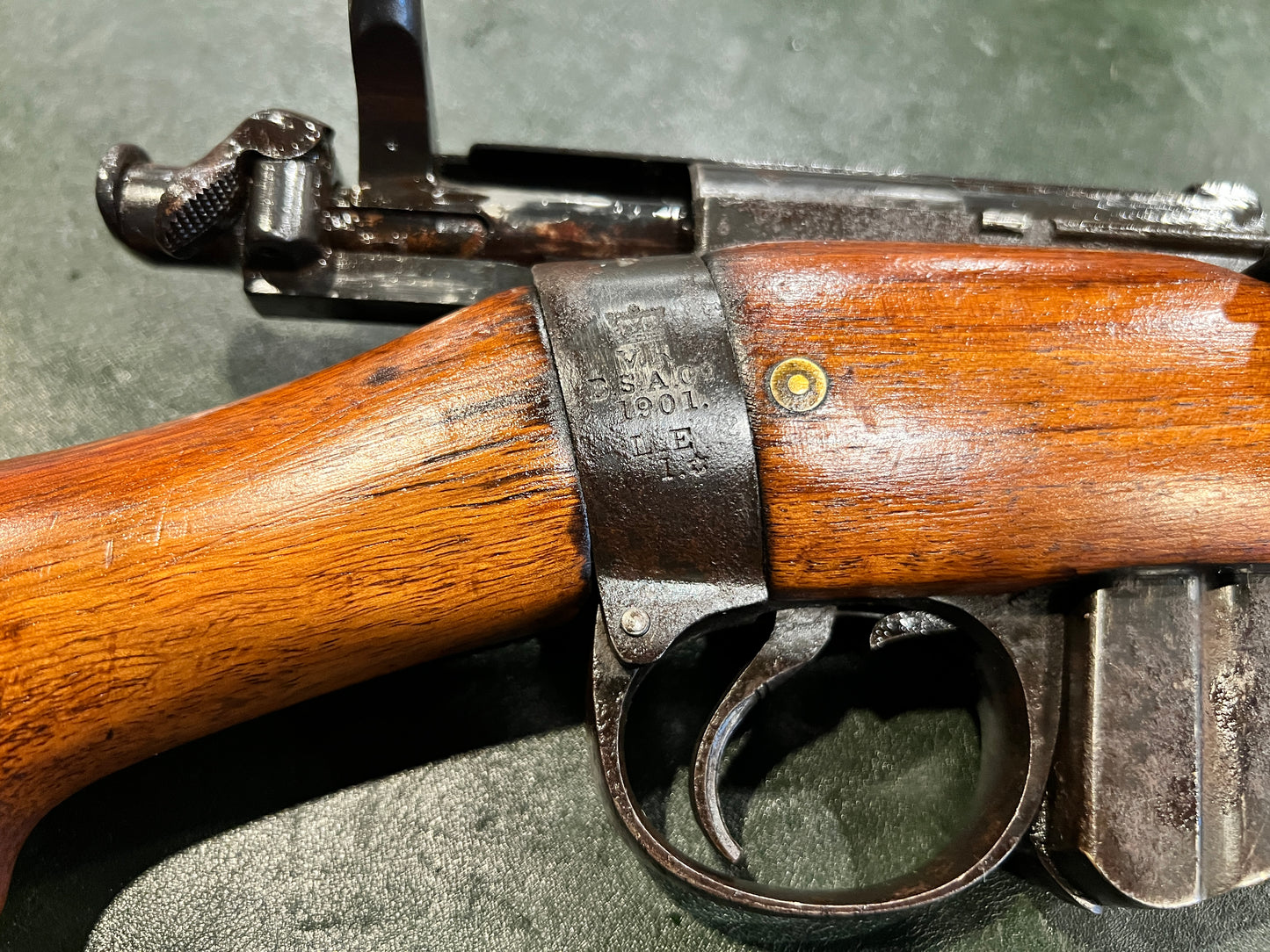 Fusil britannique Long Lee-Enfield No.I Mk.I* (1901) avec hausse de volée complète, configuration originale non-CLLE, époque de la guerre des Boers, calibre .303 British