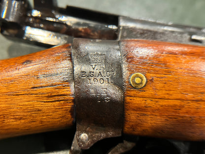 Fusil britannique Long Lee-Enfield No.I Mk.I* (1901) avec hausse de volée complète, configuration originale non-CLLE, époque de la guerre des Boers, calibre .303 British