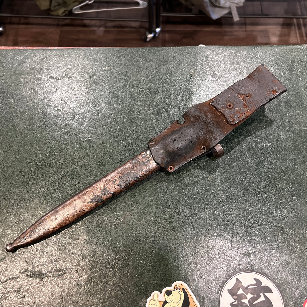 WWI Austro-Hungarian Mannlicher M1895 (M95) Bayonet with Scabbard and Leather Frog