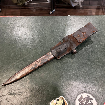 WWI Austro-Hungarian Mannlicher M1895 (M95) Bayonet with Scabbard and Leather Frog