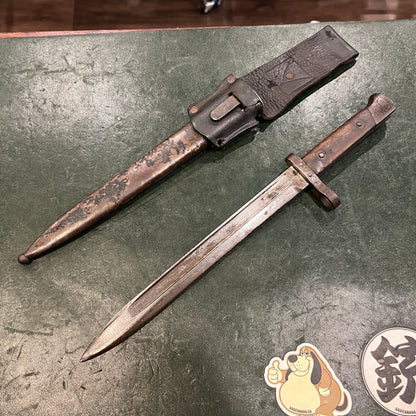 WWI Austro-Hungarian Mannlicher M1895 (M95) Bayonet with Scabbard and Leather Frog