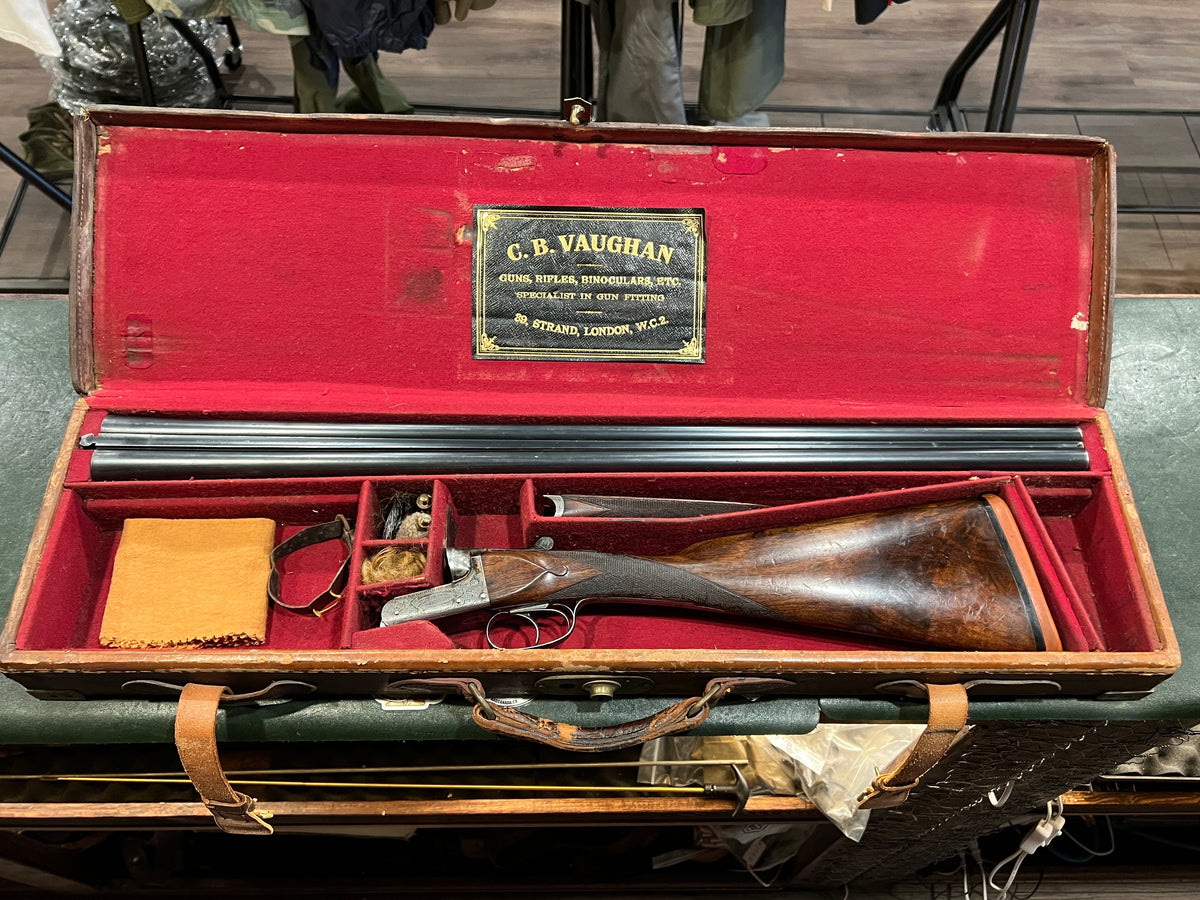 William Evans From Purdey 12 Ga. SxS Boxlock Shotgun Engraved Side by Side, 63 Pall Mall, London